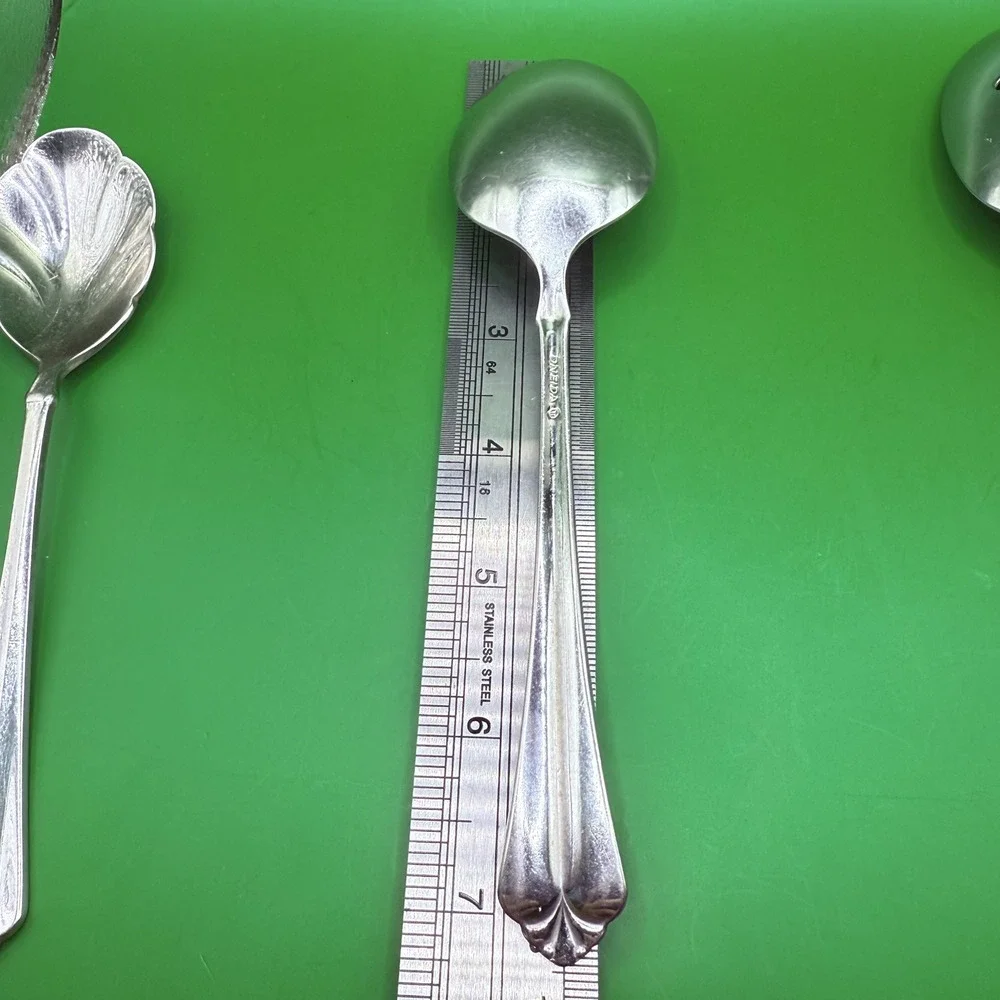 Oneida Juilliard Cube Set 5 Serving Forks Spoons Stainless Flatware Replacement